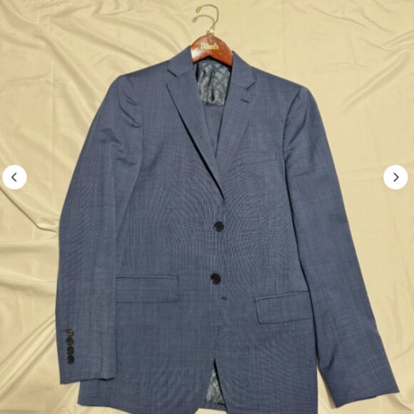 PSYCHO BUNNY Mens Blue Wool Two Piece Suit 36 R - Picture 1 of 16